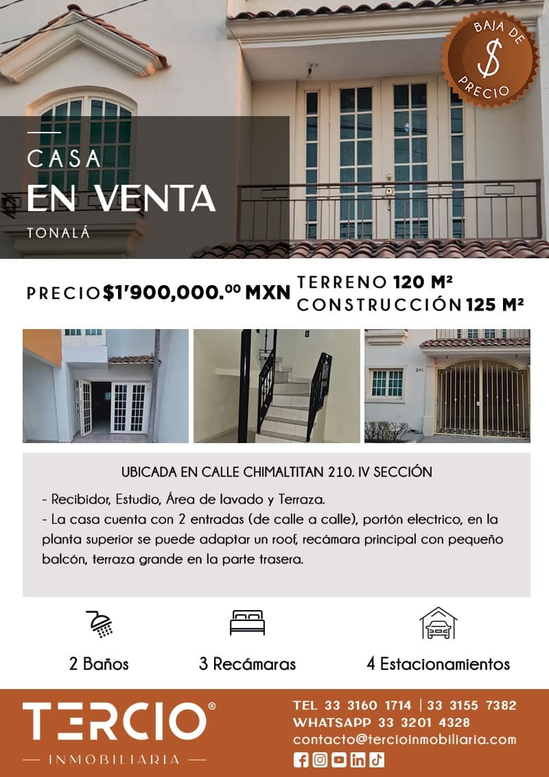 Casa en venta en la Col. Jalisco, Tonalá $1'900,000.00 MN