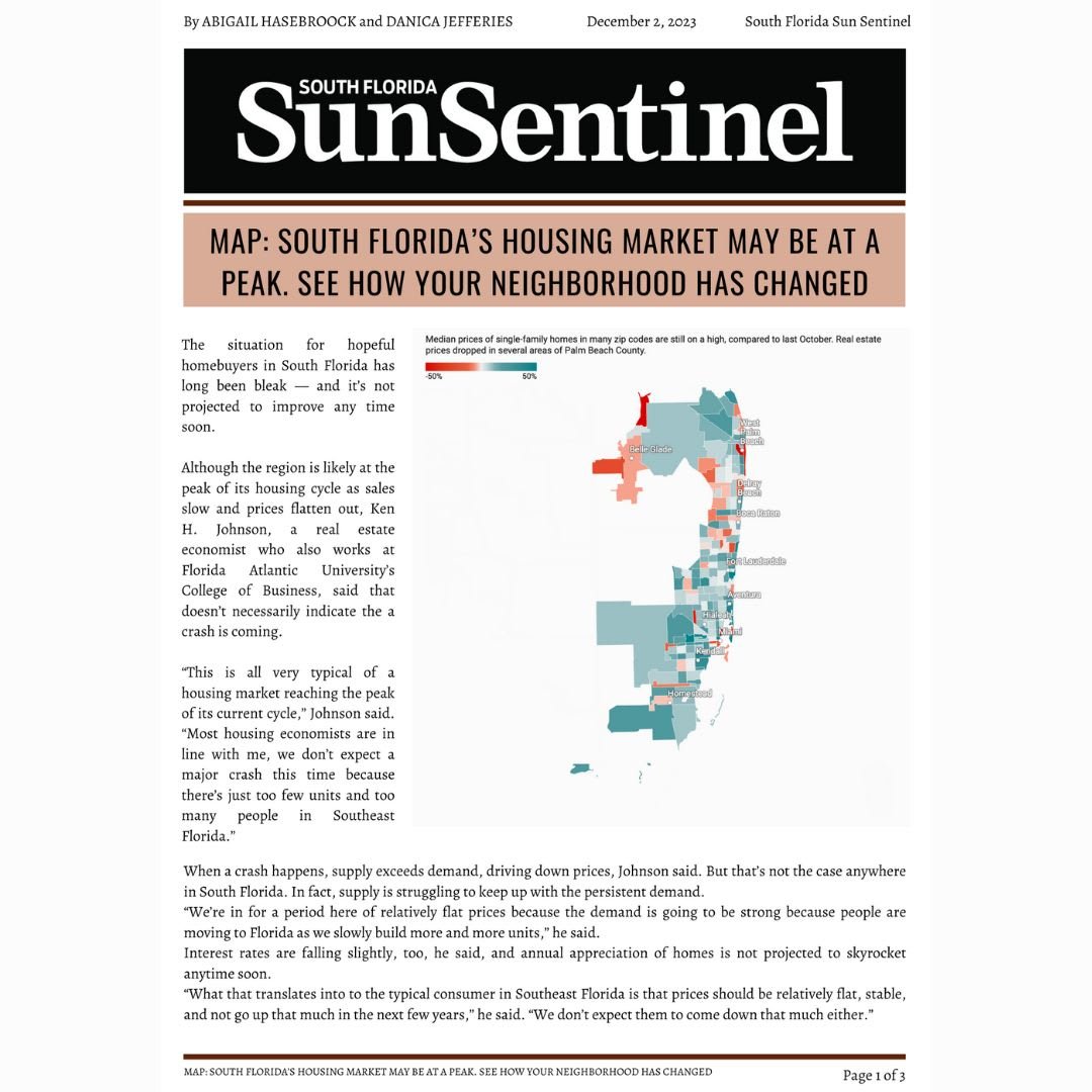 SUNSENTINEL MAP South Florida’s housing market may be at a peak. See how your neighborhood has changed