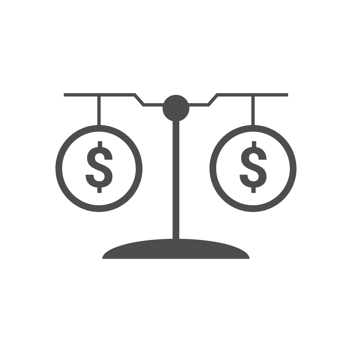 Financial balance scale