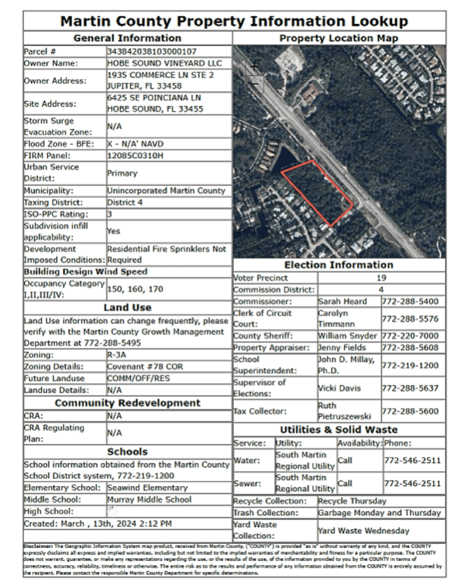 Martin County Development Site 