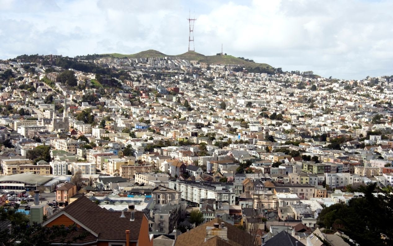 Noe Valley, San Francisco, California as seen from Bernal Hill