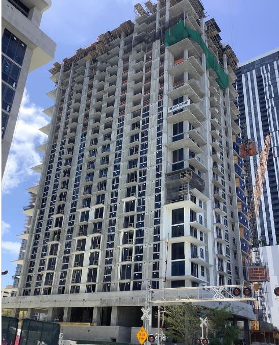 JUNE 2024 - 33-Story Crosby Miami Worldcenter Receives First Coat of Paint, Topping Off Imminent