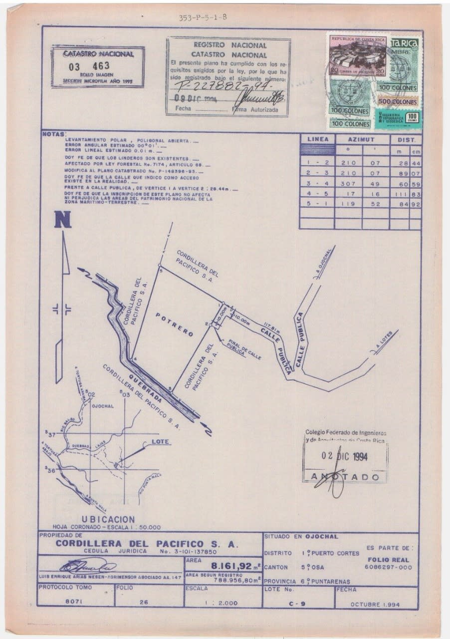 3.98 Acres, Ocean View Property In Finca Maranon With Legal Water! Ojochal 