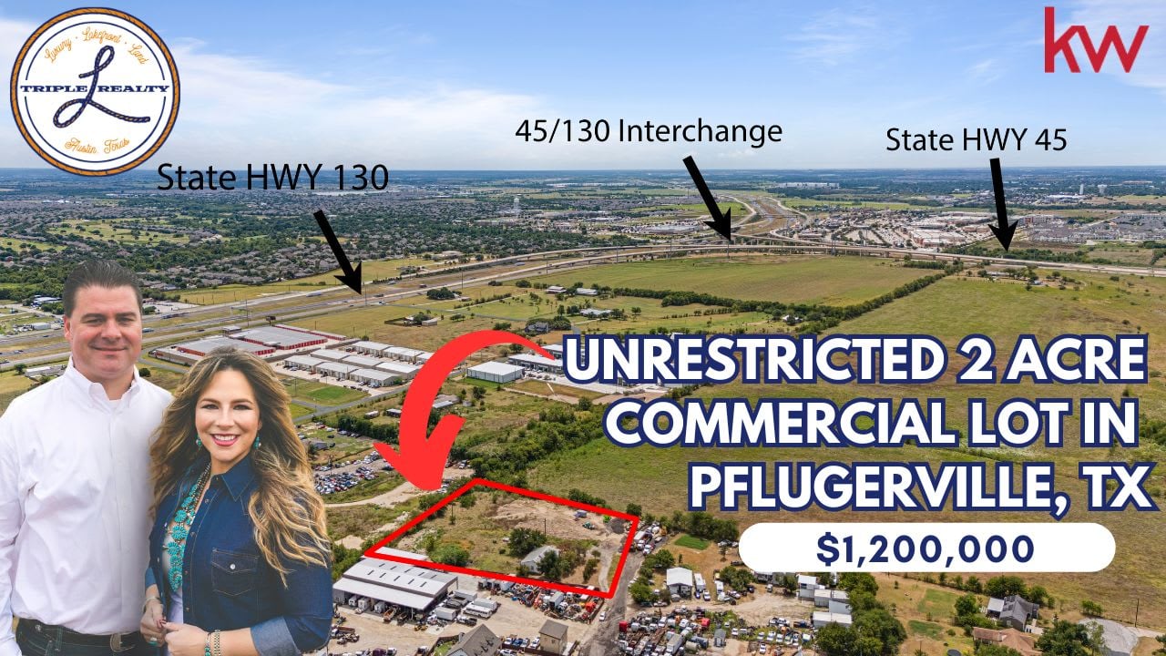 Fantastic Investment! Unrestricted 2 Acre Commercial Lot 20001 Keilman Ln Pflugerville TX $1,200,000