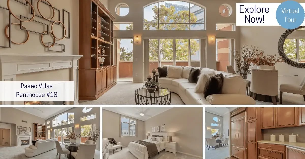 [Virtual Tour] Beautifully Updated, 1,622 SqFt Luxury Penthouse Condo at Paseo Villas in the Heart of Downtown San Jose – $925,000