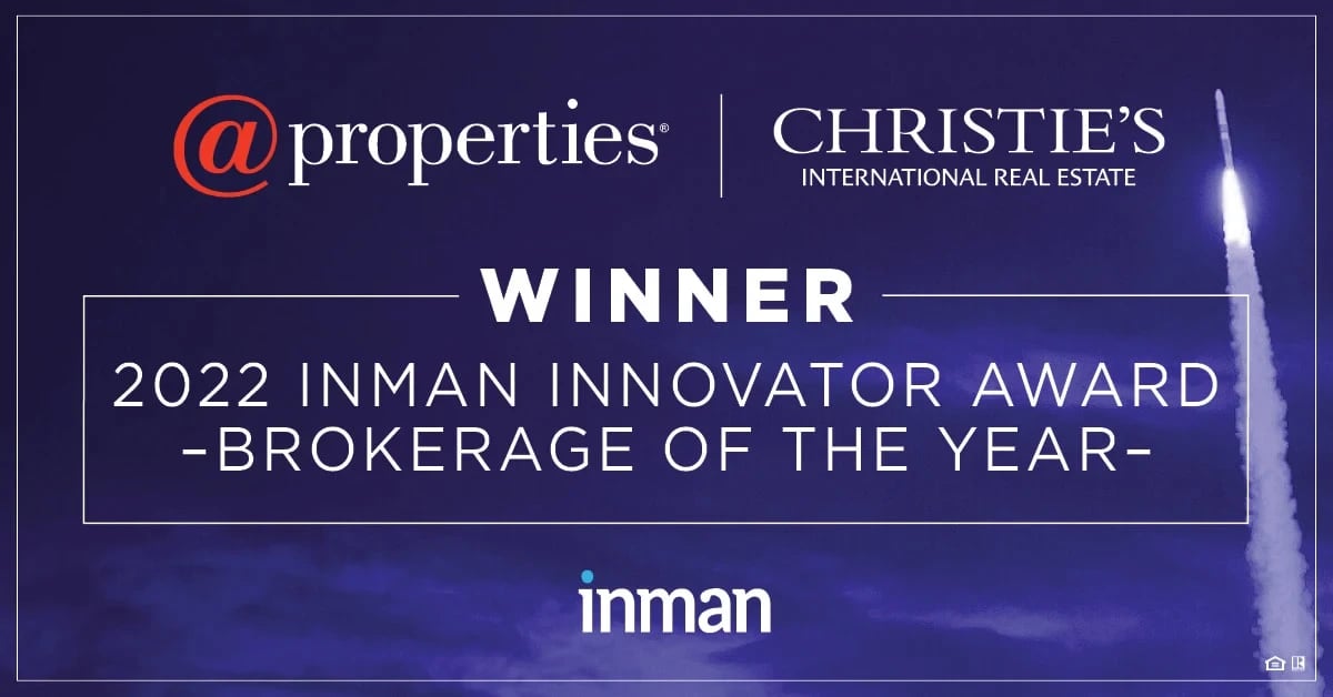 @properties Christie’s International Real Estate Named “Brokerage of the Year” at 2022 Inman Innovator Awards