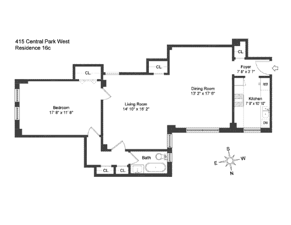 415 Central Park West Unit: 16C