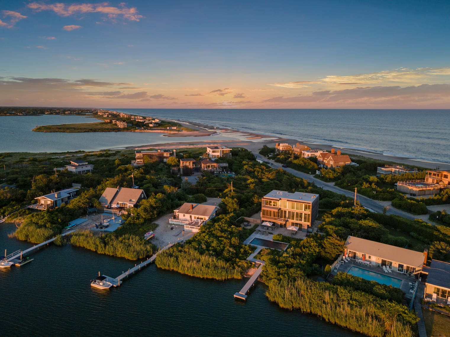 Unbelievable Sunsets Over Mecox Bay in a World-Class Modern