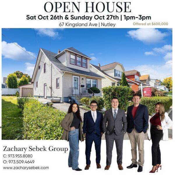 Miss The Open House on Kingsland in Nutley? Zach Sebek's Team is Hosting Again Sunday!