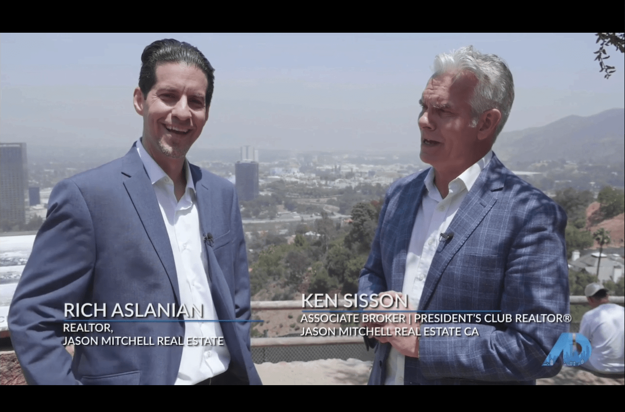 Ken Sisson and Rich Aslanian on American Dream TV at the Universal City overlook in Studio City