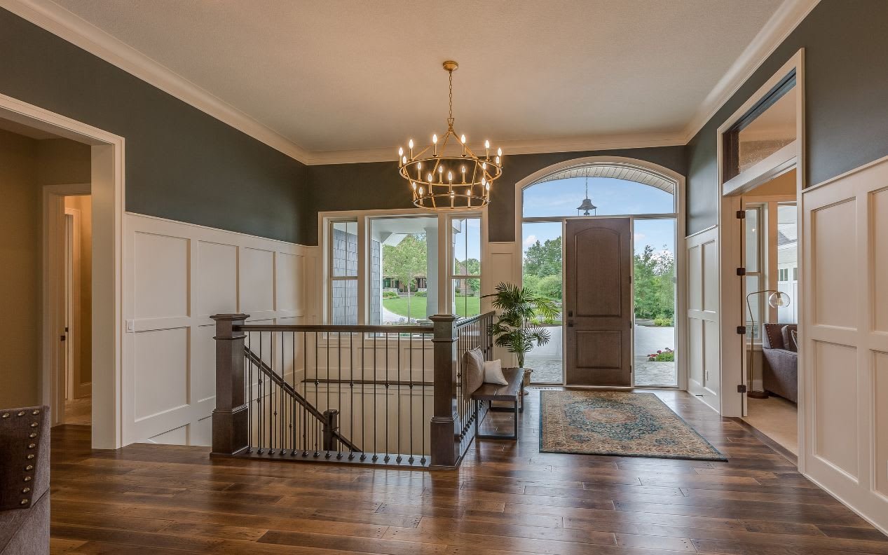 Front entryway with new luxury vinyl flooring
