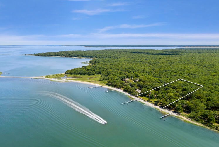 Unparalleled Waterfront Privacy in Fabled Protected Shelter Island Harbor