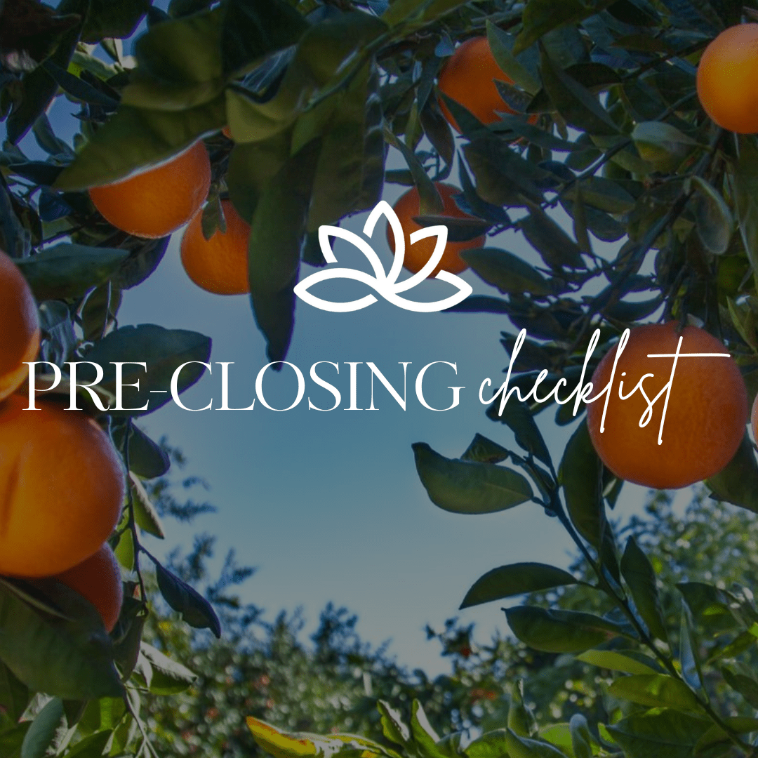 PRE - CLOSING CHECKLIST 