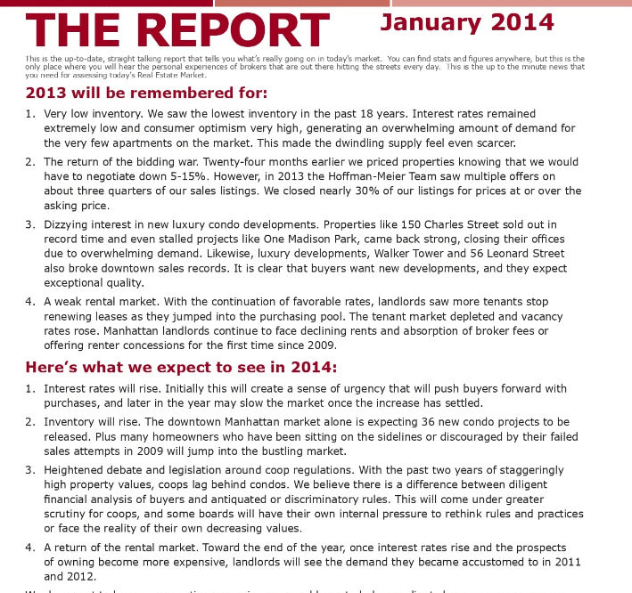 The Meier Report - January 2014