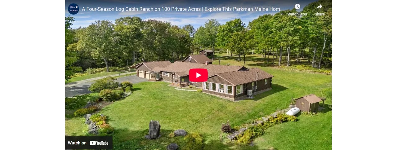 A Four-Season Log Cabin Ranch on 100 Private Acres | Explore This Parkman Maine Home for Sale
