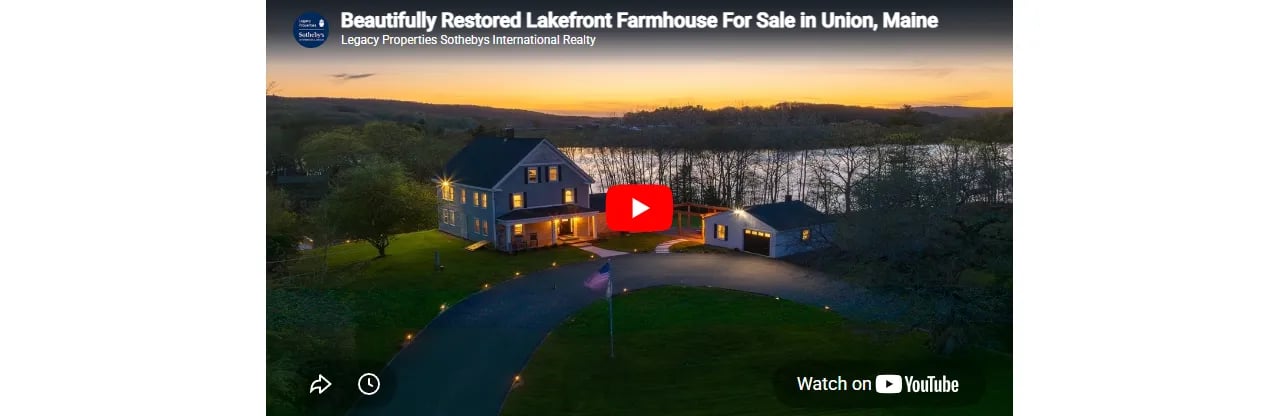 Beautifully Restored Lakefront Farmhouse For Sale in Union, Maine