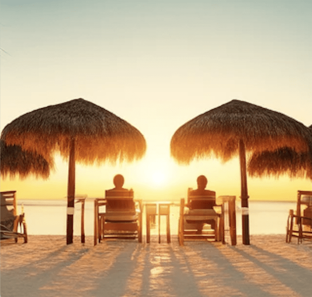 couple at sunset clearwater beach