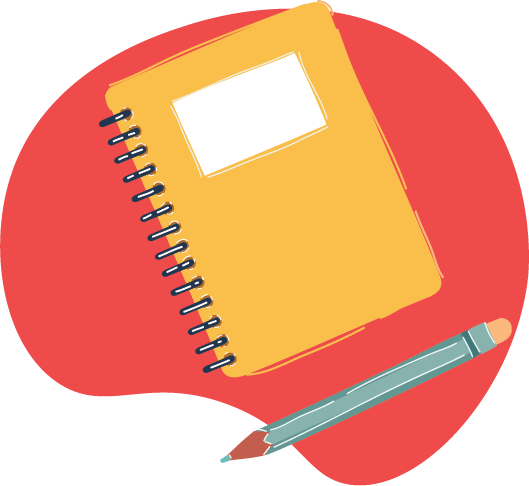 Yellow spiral notebook and pencil