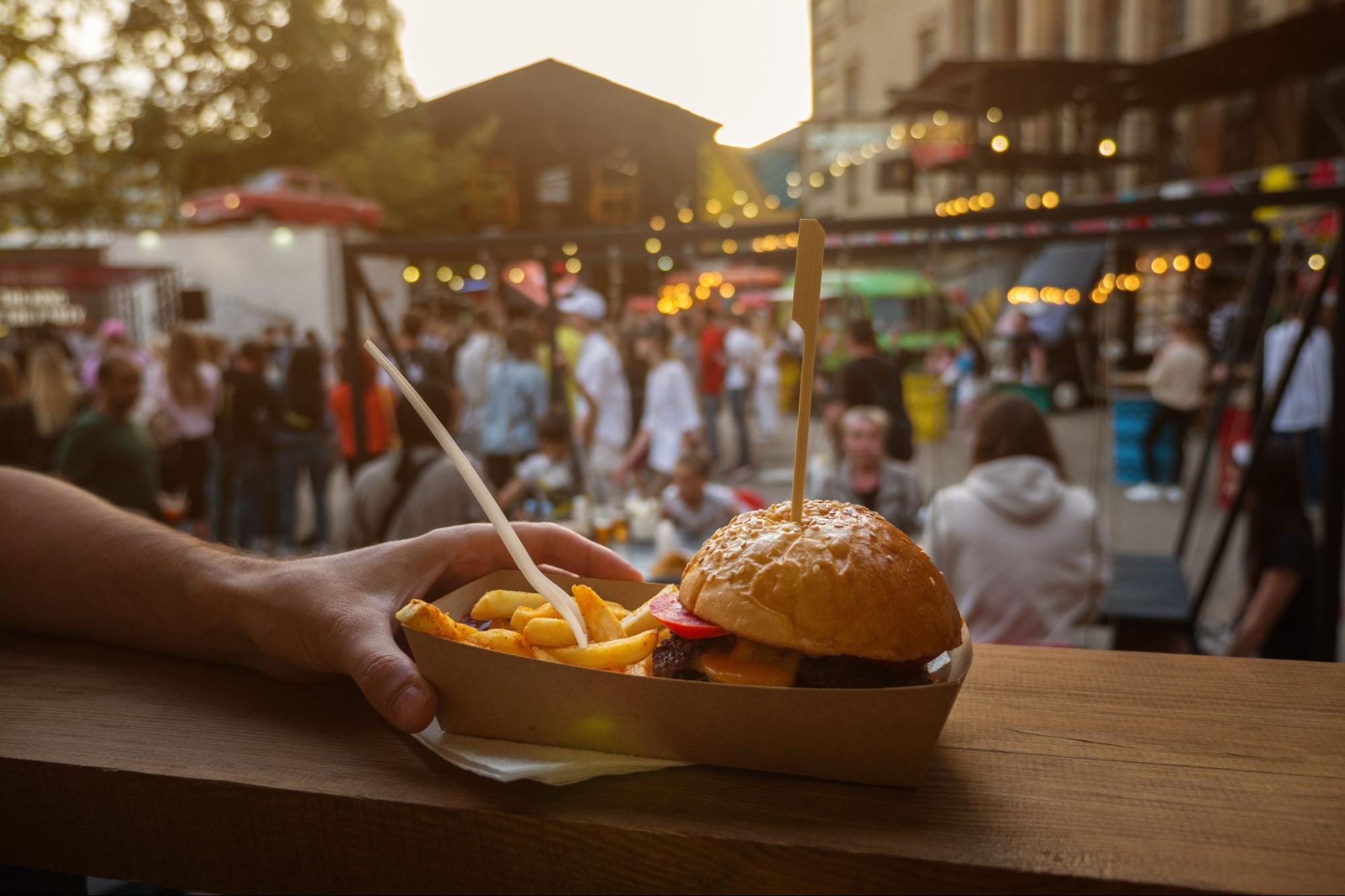 hamburger and fries ©Yekatseryna Netuk