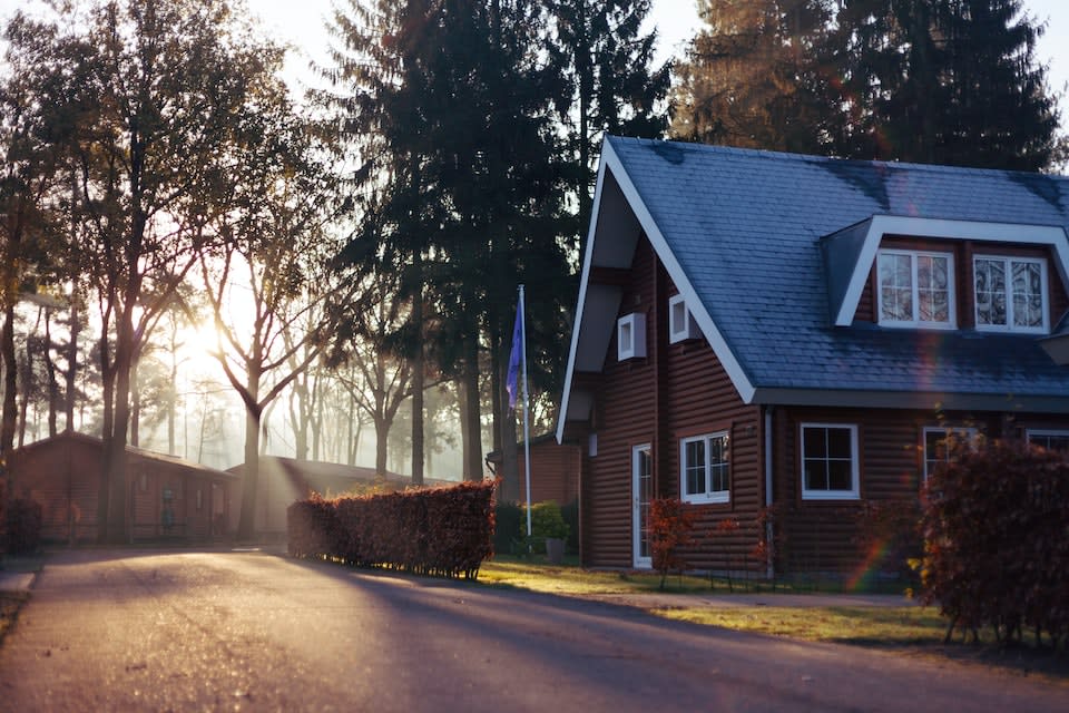 Red House Filled with Sunlight