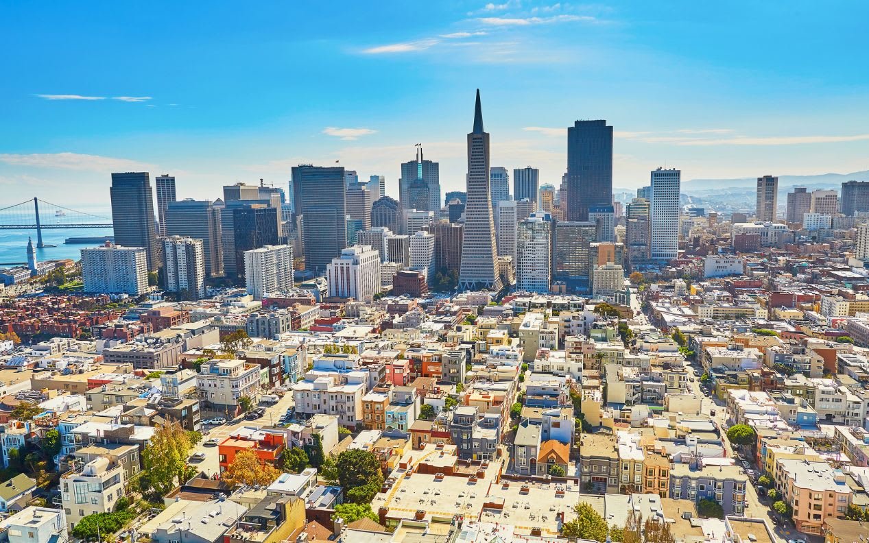 Scenic view of Downtown San Francisco