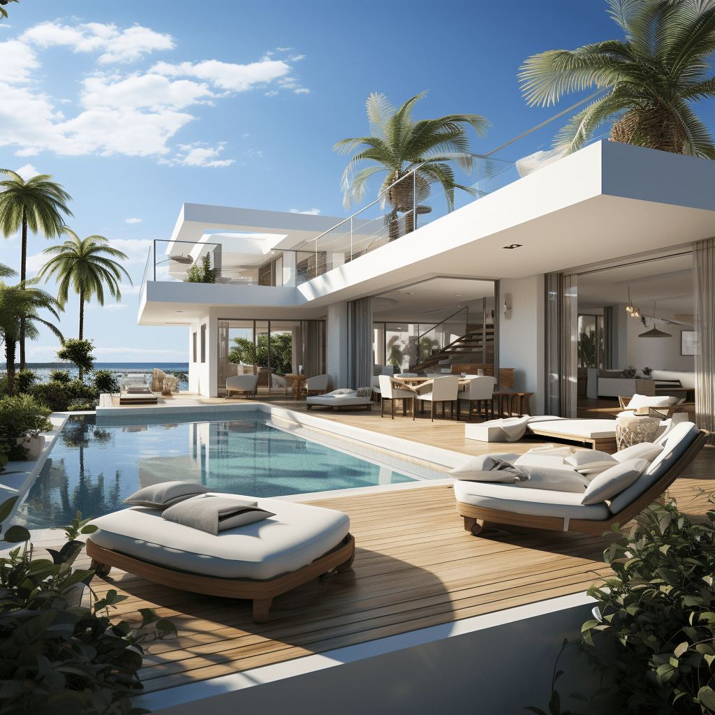  A beautiful modern villa with a private swimming pool
