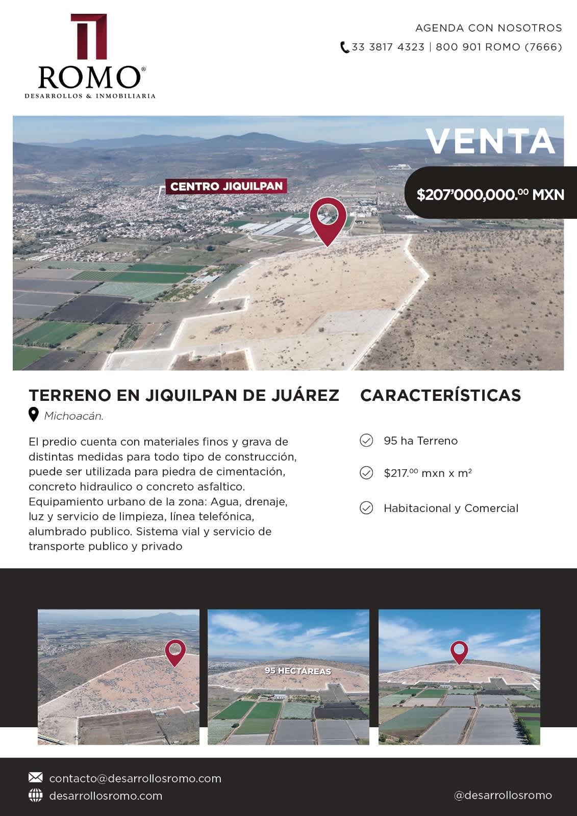 Terreno Rústico en Venta en Michoacán $250 x m2