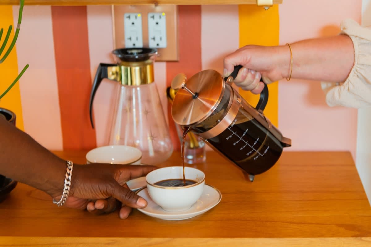 pouring coffee