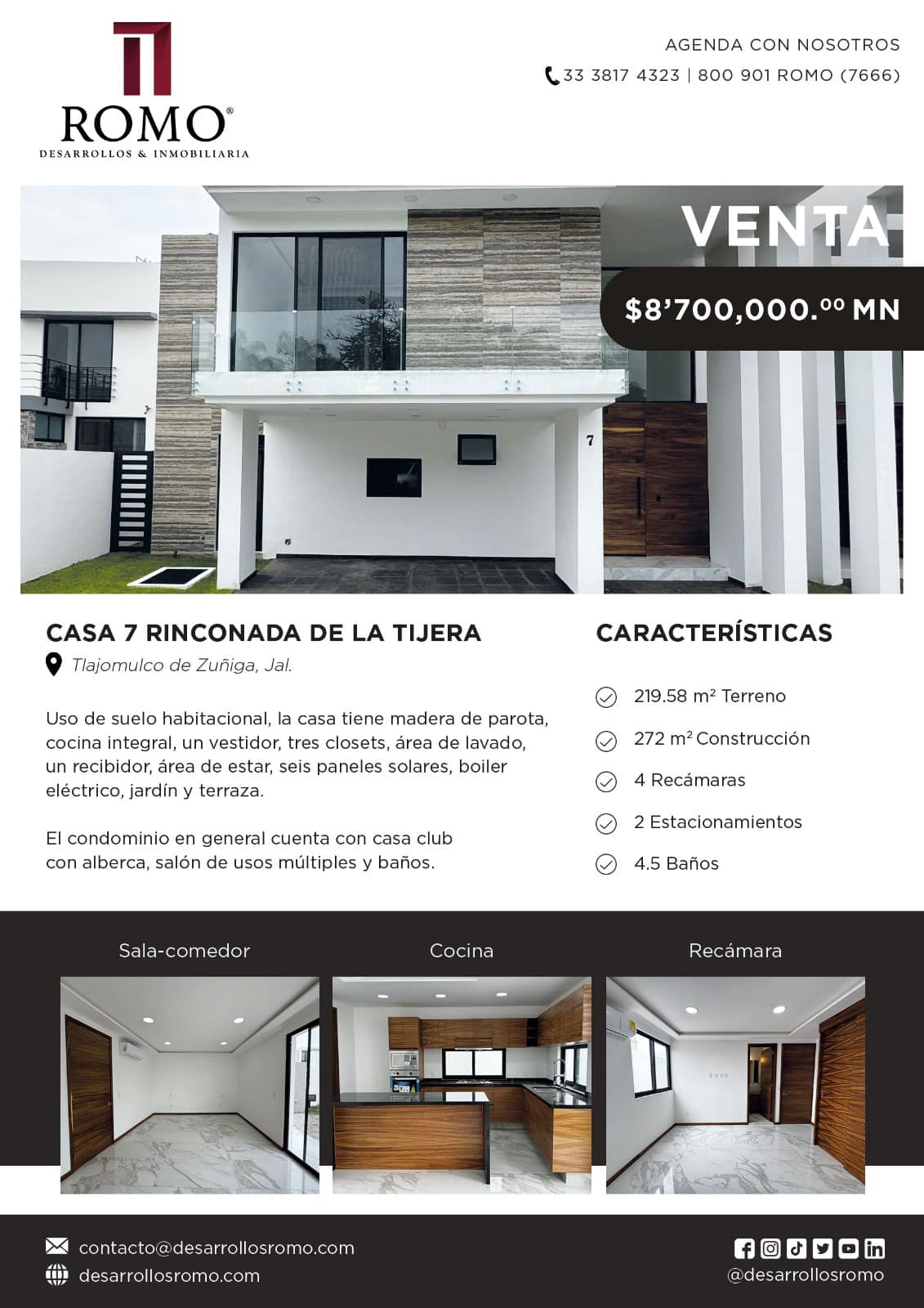 Casa en venta en Riconada de la Tijera $8'700,000.00 MN