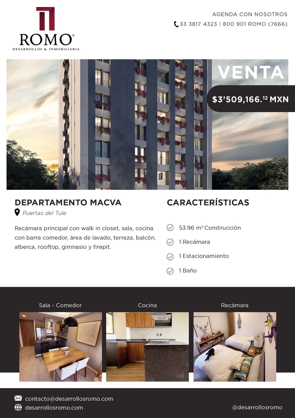 Departamento Venta Merak Mod. Macva desde $3'509,166.12 MN