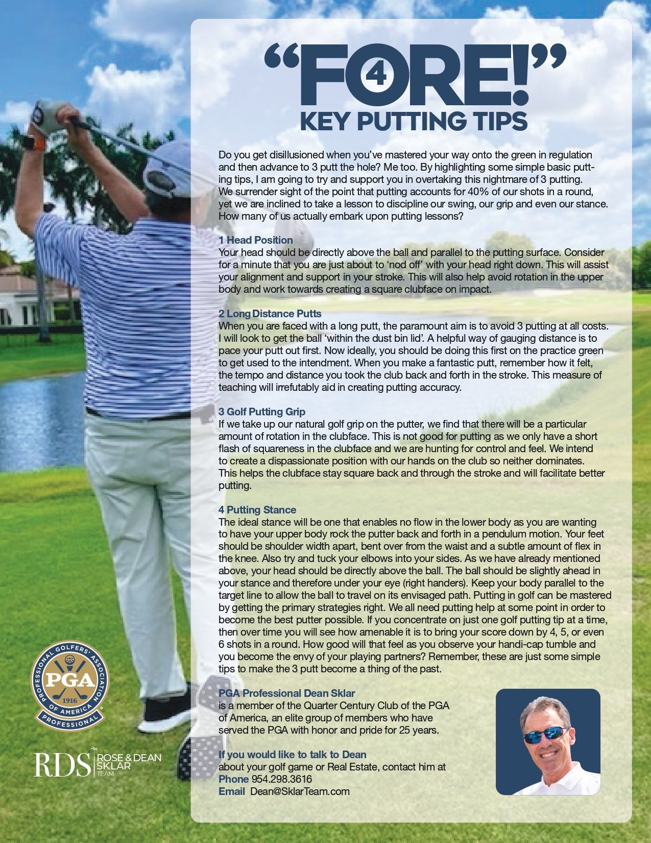 "Fore!" Four Key Putting Tips