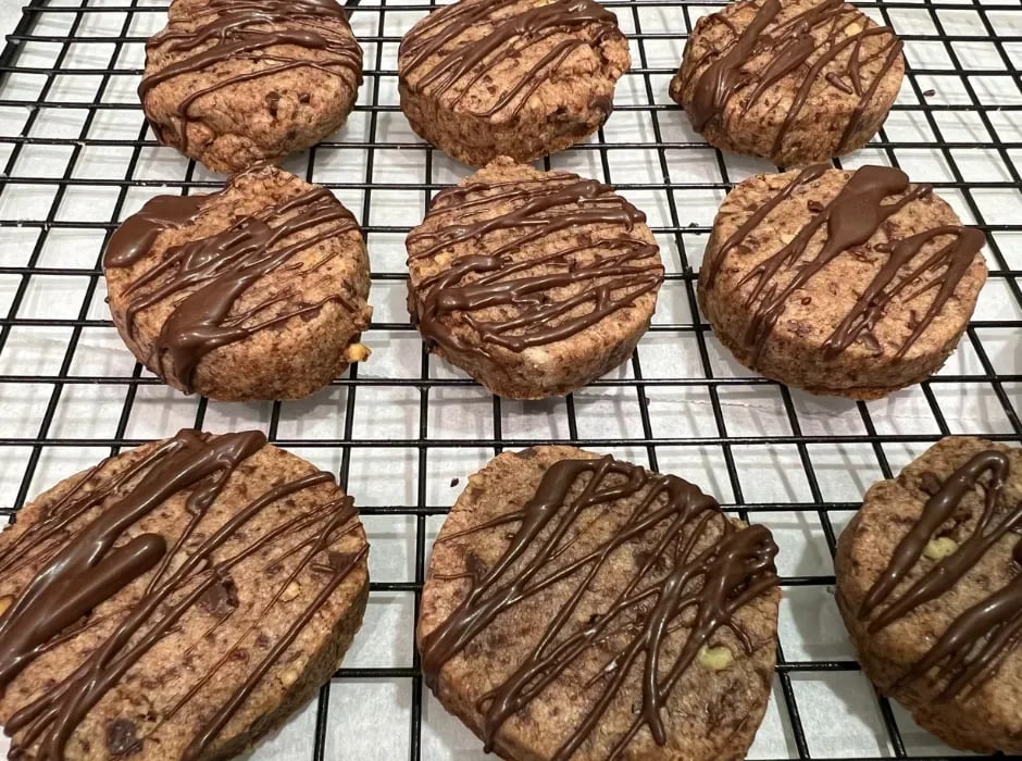 Chocolate Pecan Shortbread Cookies