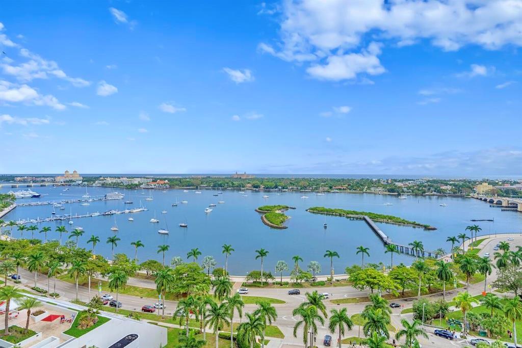 Waterfront road with views of the intracoastal waterway and palm beach island