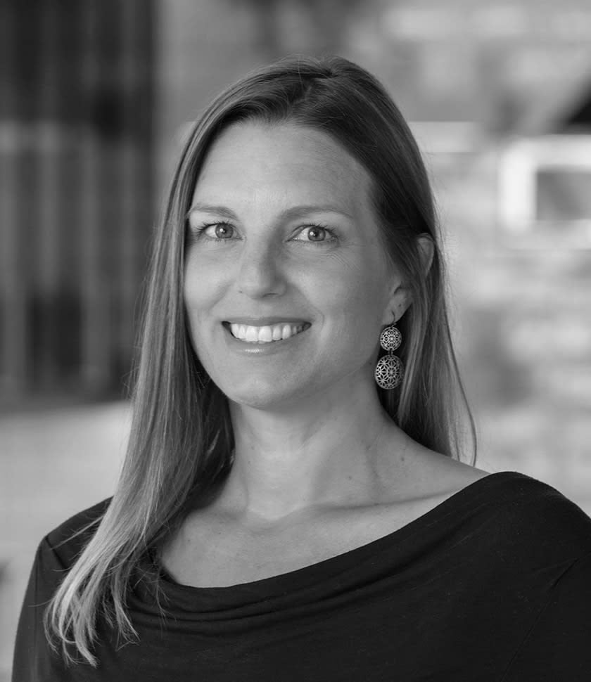 black and white profile photo of property management director Marie Greco