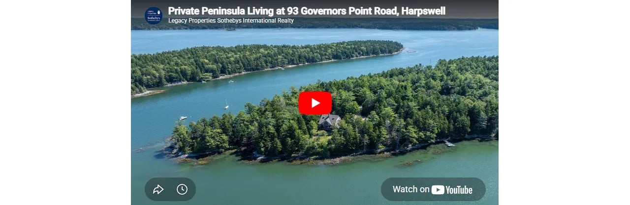 Private Peninsula Living at 93 Governors Point Road, Harpswell