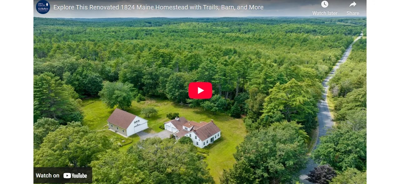 Explore This Renovated 1824 Maine Homestead with Trails, Barn, and More