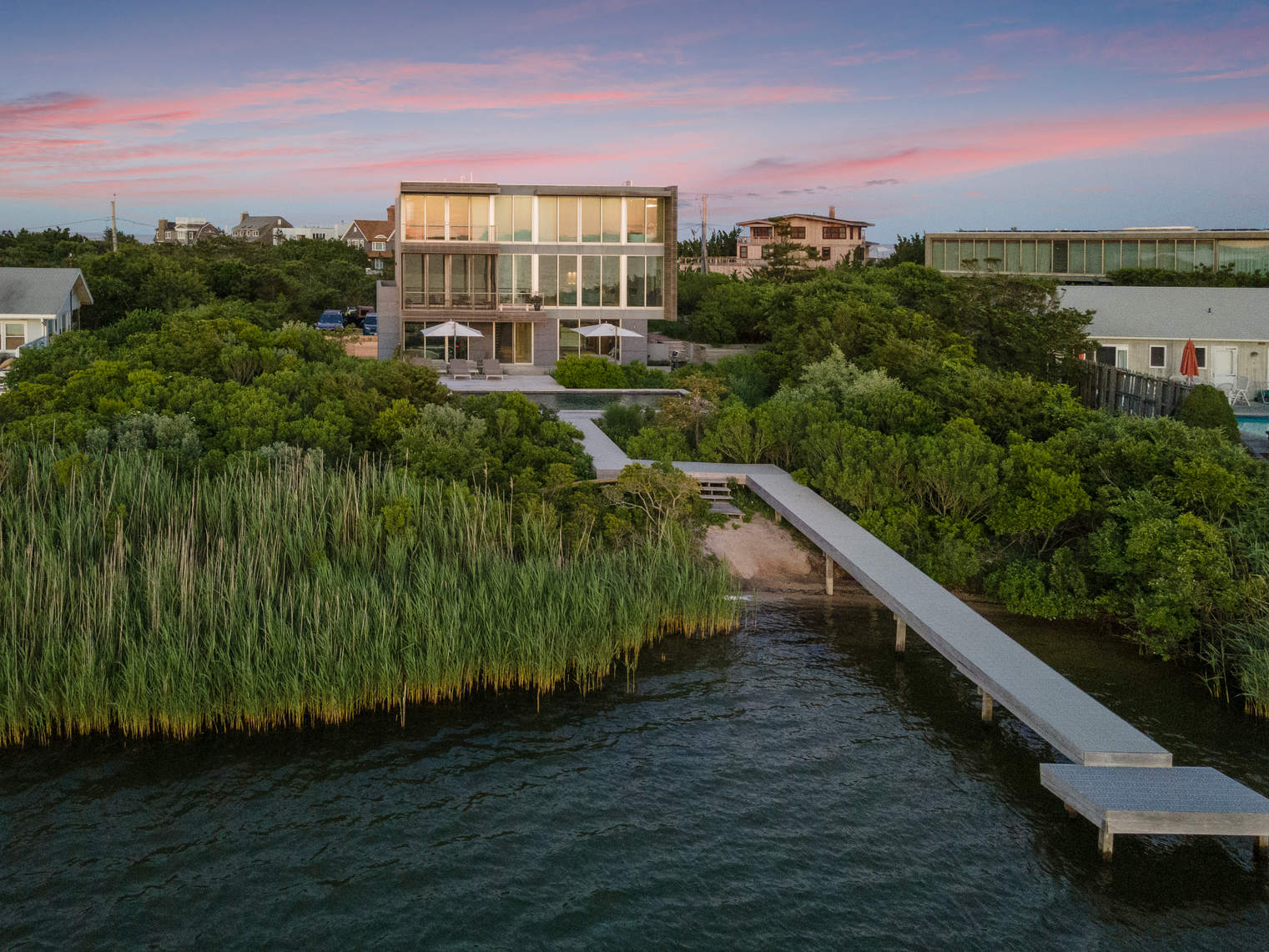 Unbelievable Sunsets Over Mecox Bay in a World-Class Modern