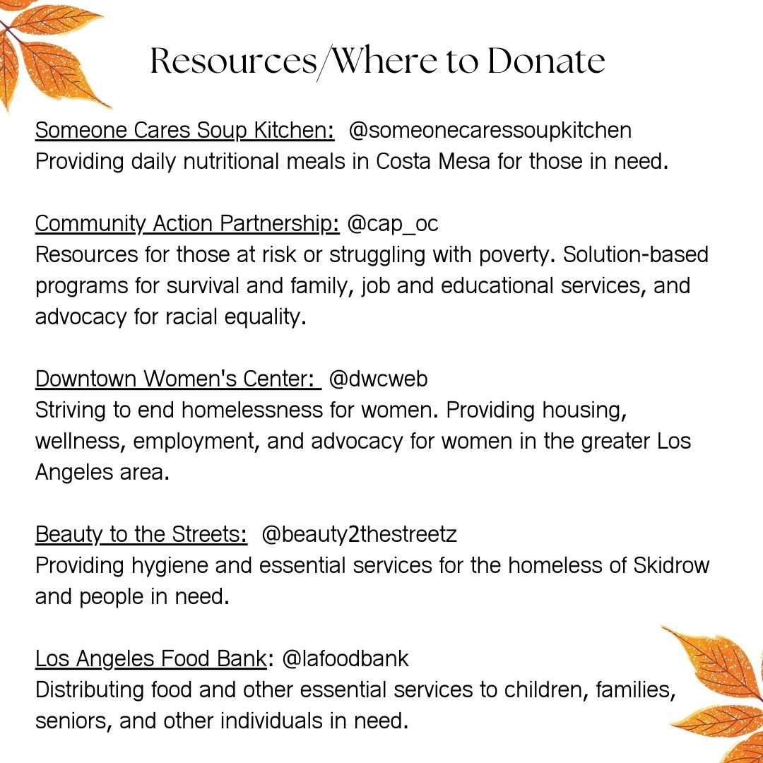 Resources/Where to Donate in Los Angeles + Orange County