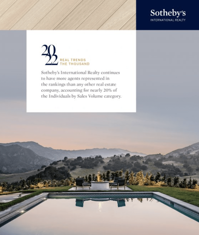 Sotheby’s International Realty Prevails In REAL Trends “The Thousand” Top Individual Sales Volume Category