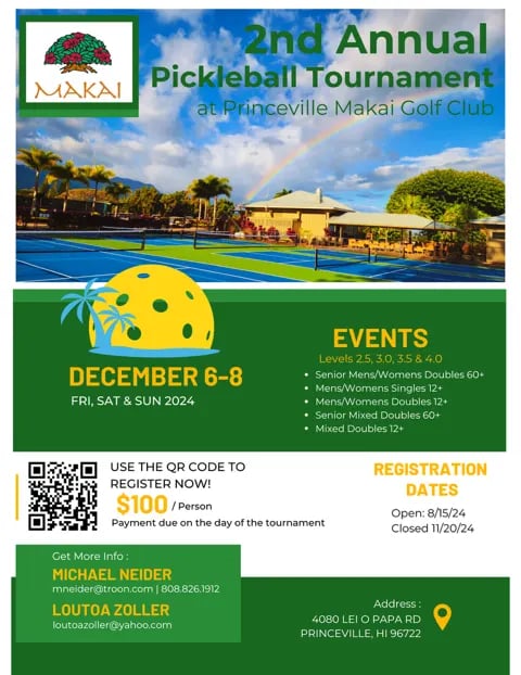 Where to learn and play Pickleball on Kaua'i