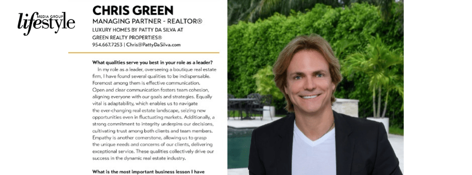 Chris Green named a Man of Influence by Lifestyle Magazine