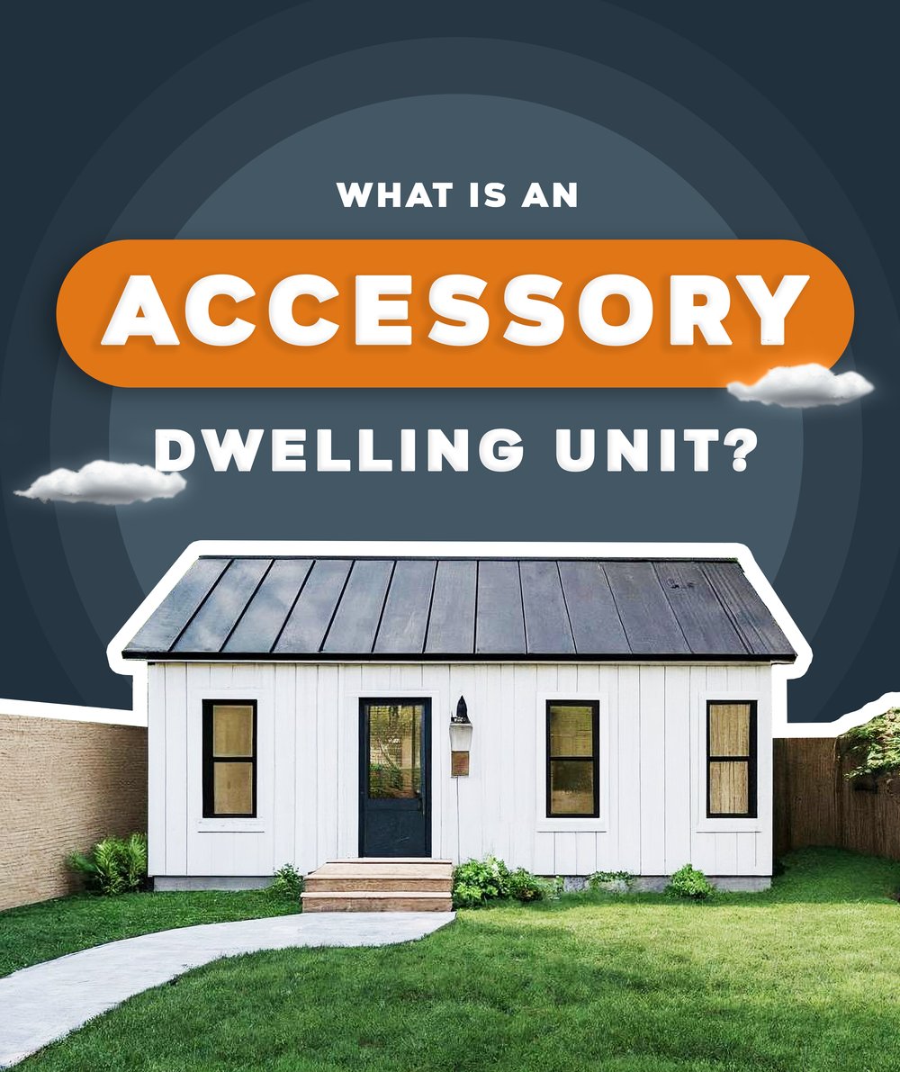 What Is an Accessory Dwelling Unit? A small white detached home with a dark roof.