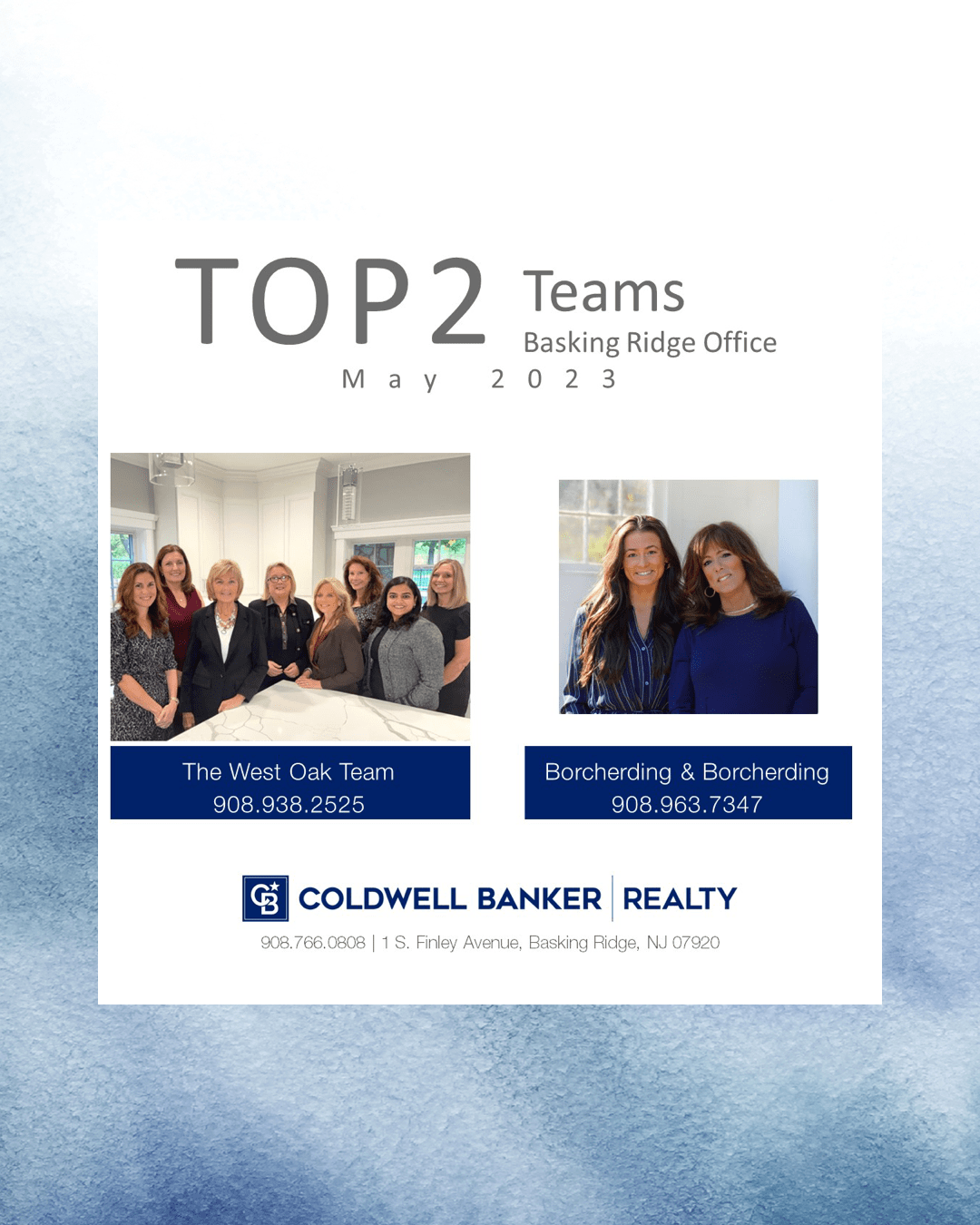 May 2023: Top Realtor Team at Coldwell Banker Realty, Basking Ridge