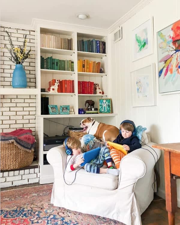 bookshelves by color