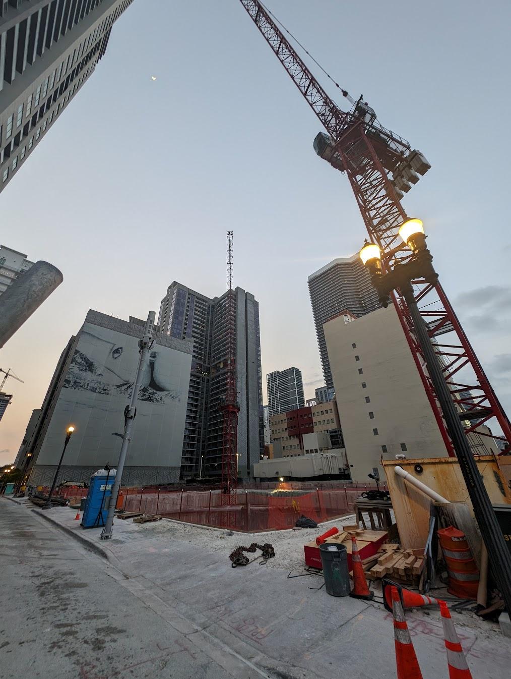 May 2024 - Cranes Installed for 100-Story Waldorf Astoria Miami