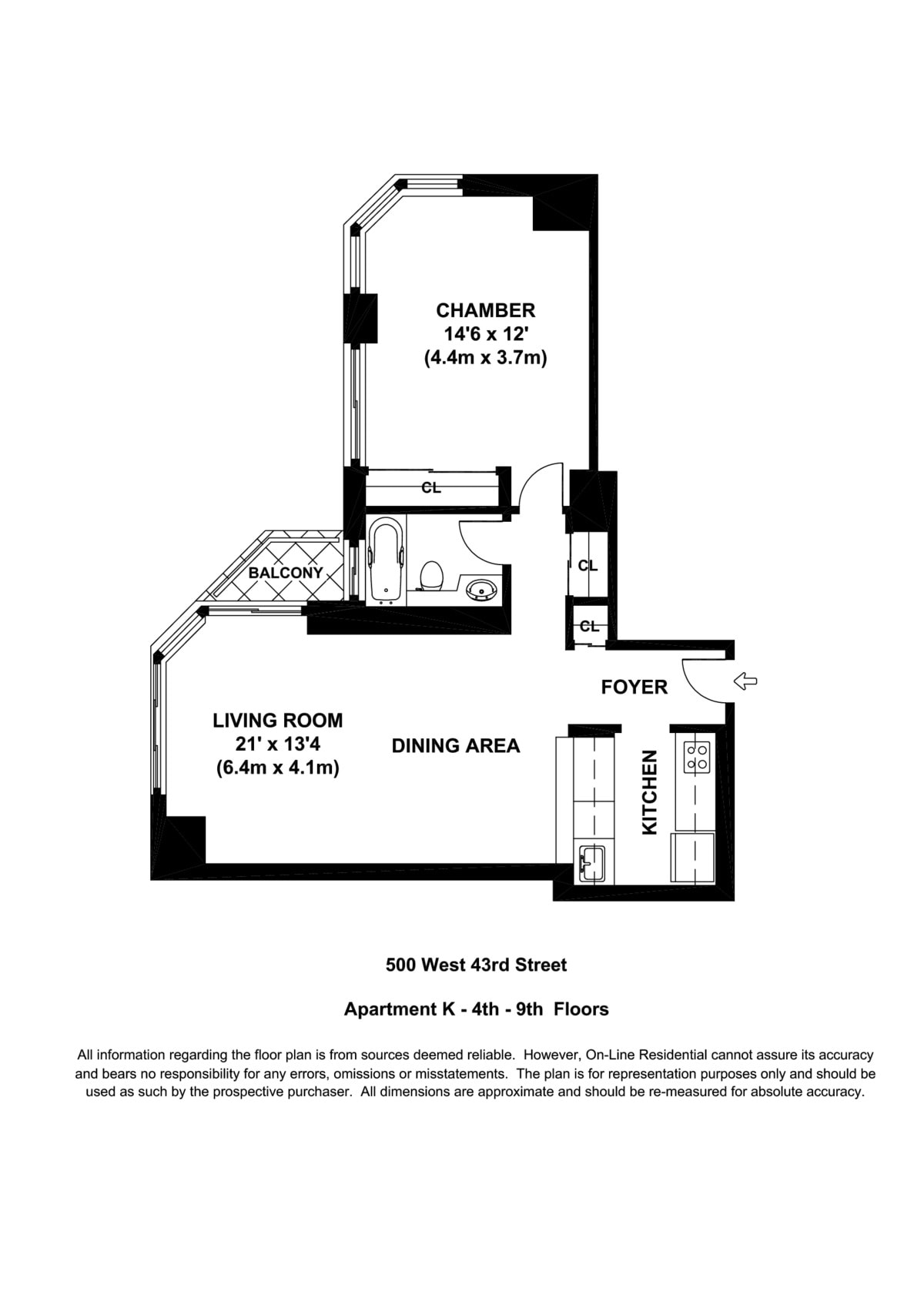 500 West 43rd Street Unit: 4K