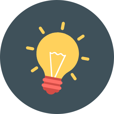 Yellow light bulb icon with a red base