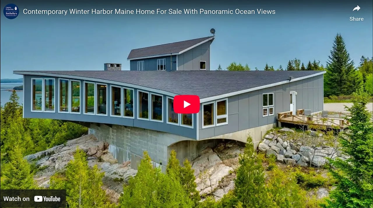 Contemporary Winter Harbor Maine Home For Sale With Panoramic Ocean Views