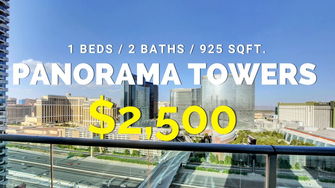 Panorama Towers Las Vegas High-Rise Condo For Rent $2,500 | 1 Bedroom | 2 Bathrooms | 925 sqft