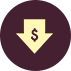 Property value icon with a dollar sign in a location pin.
